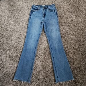 Kensie Vintage Luxe The Vessa High Rise Bootcut raw hemline jeans